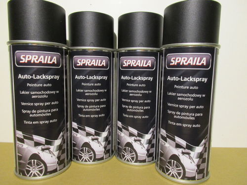 4 Spraydosen Lackspray schwarz matt RAL 9005 Tiefschwarz 400ml