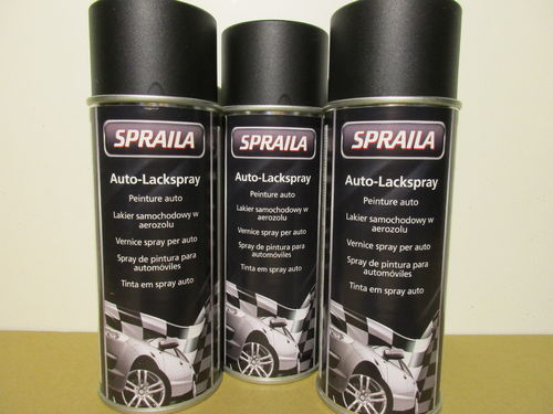 3 Spraydosen Lackspray schwarz matt RAL 9005 Tiefschwarz 400ml