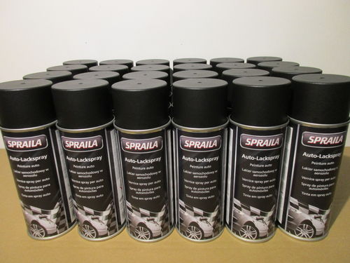 24 Spraydosen Lackspray schwarz matt RAL 9005 Tiefschwarz 400ml