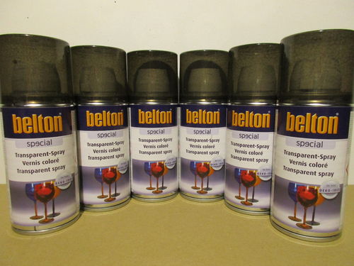 6 Spraydosen Belton Tönungsspray schwarz Transparent 150ml