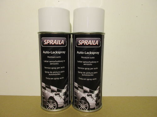 2 Spraydosen Lackspray Weiß glänzend 400ml Spraila