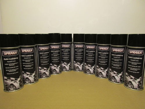 10 Spraydosen Lackspray schwarz glänzend RAL9005 Tiefschwarz Sprühlack 400ml