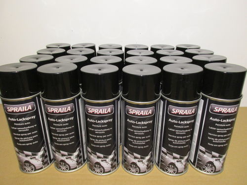 24 Spraydosen Lackspray schwarz glänzend RAL9005 Tiefschwarz Sprühlack 400ml