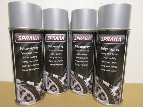 4 Spraydosen Lackspray Silber metallic Felgensilber met. Sprühlack 400ml