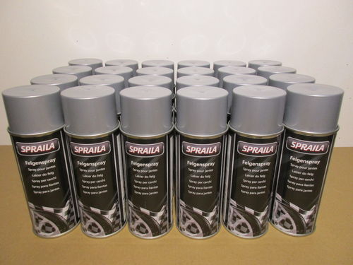 24 Spraydosen Lackspray Silber metallic Felgensilber met. Sprühlack 400ml