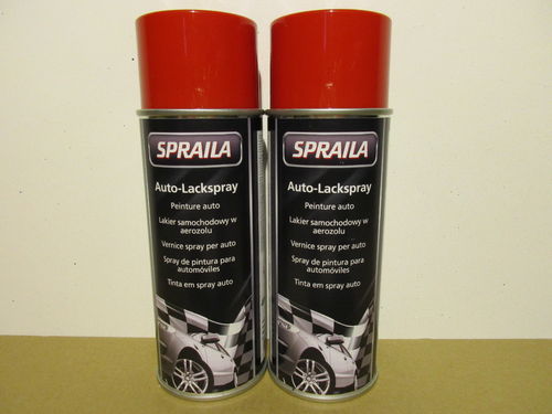 2 Spraydosen Lackspray Rot glänzend RAL 3000 Feuerrot Sprühlack 400ml
